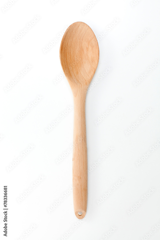 Wooden Ladle on white background, kitchen utensils Wooden Ladle on white background, kitchen utensils