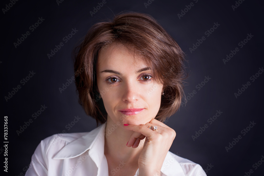 Close-up happy woman portrait Close-up happy woman portrait
