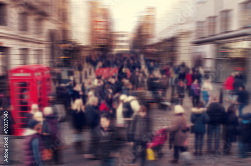 Wallpaper Mural defocused blur background of people walking in a street in Londo Torontodigital.ca