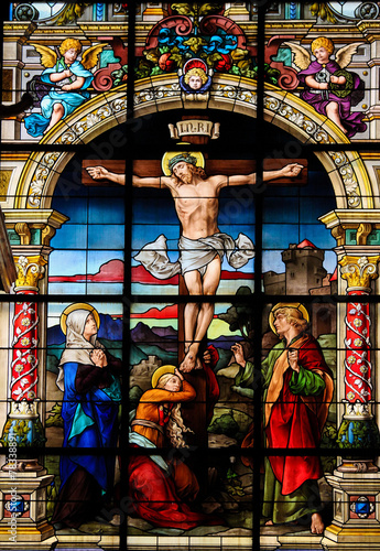 The Crucifixion, Stained Glass of Jesus on the Cross