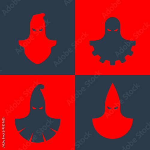 Set of vector icons of some executioner masks