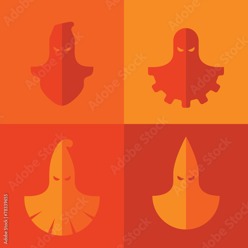 Set of vector icons of some executioner masks