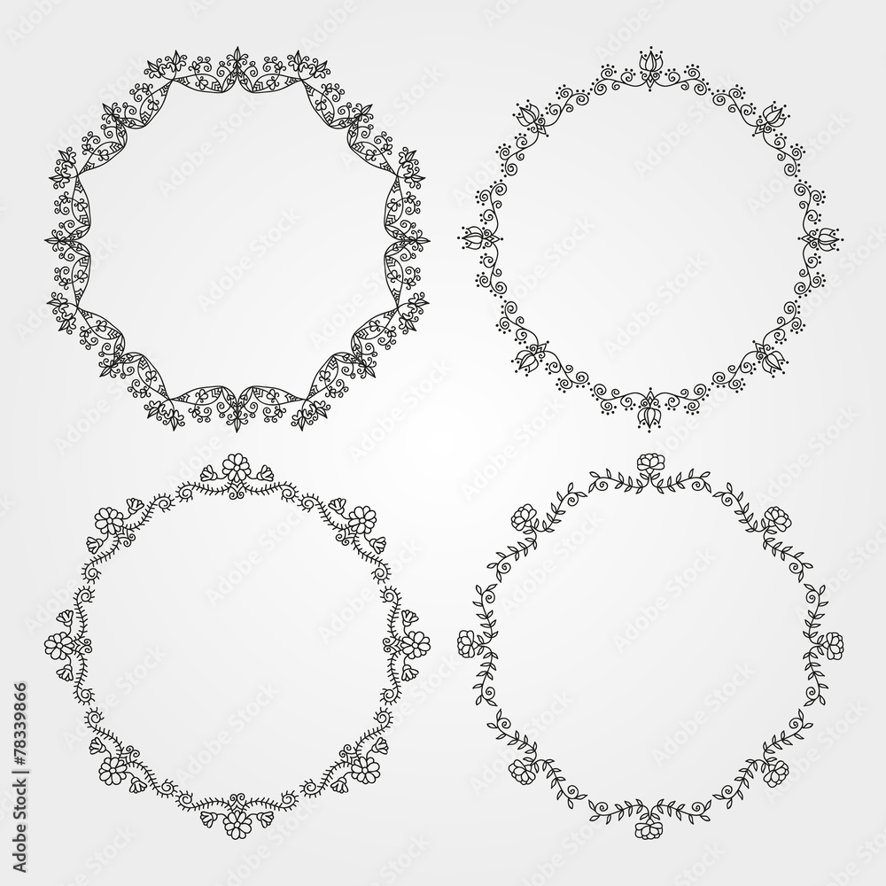 Set of circle borders Set of circle borders