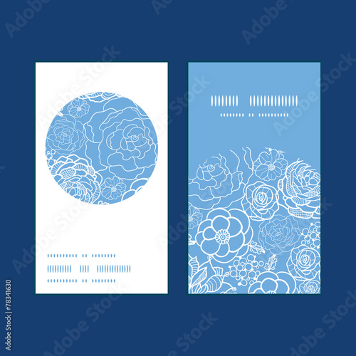 Vector purple lace flowers vertical round frame pattern business