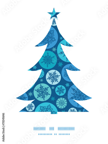 Vector round snowflakes Christmas snowflake silhouette pattern