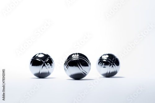 Three paetanque balls