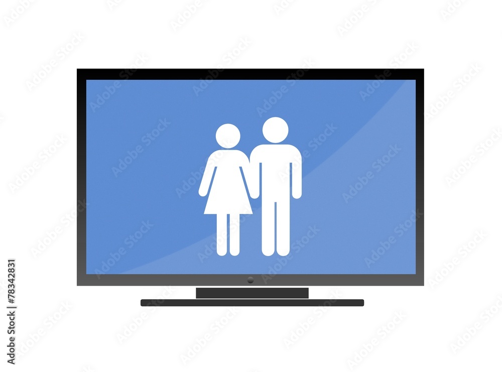 Couple dans un écran de télévision Couple dans un écran de télévision