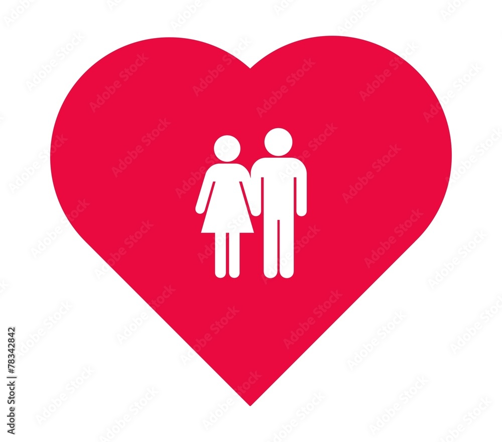 Couple amoureux dans un cœur Couple amoureux dans un cœur