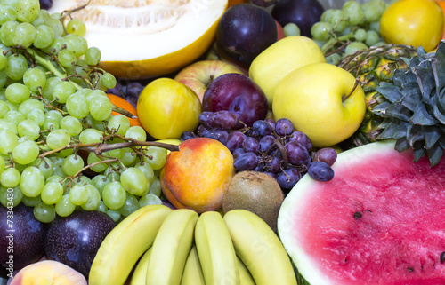 background of fresh fruits