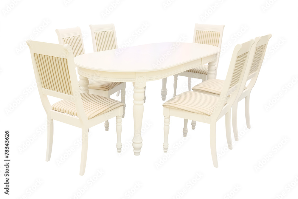 dining table and chairs isolated under the white background dining table and chairs isolated under the white background