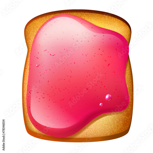 Isolated toast with jam