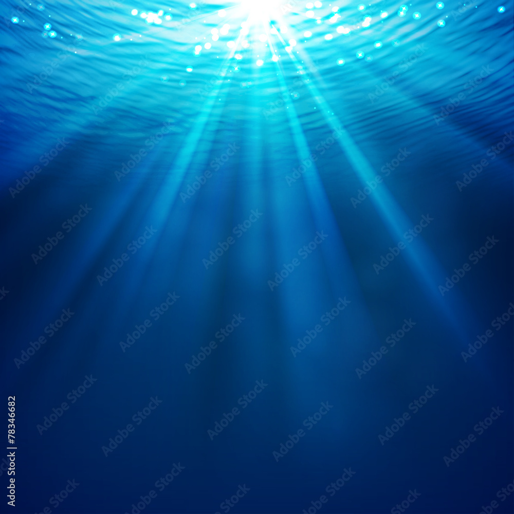 Vector -- abstract underwater background with sunlight