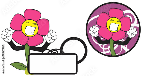 angry flower funny cartoon expression copyspace in vector format