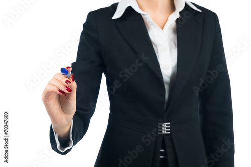 business woman draws