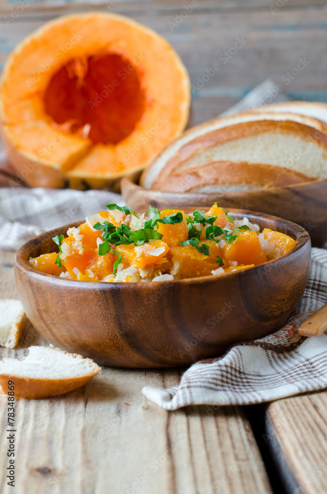 Pumpkin stew with rice and meat Pumpkin stew with rice and meat