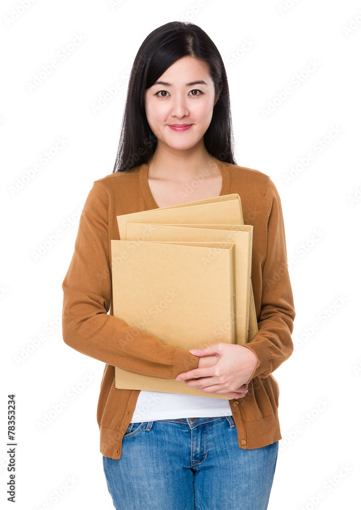 Woman hold with folder Woman hold with folder
