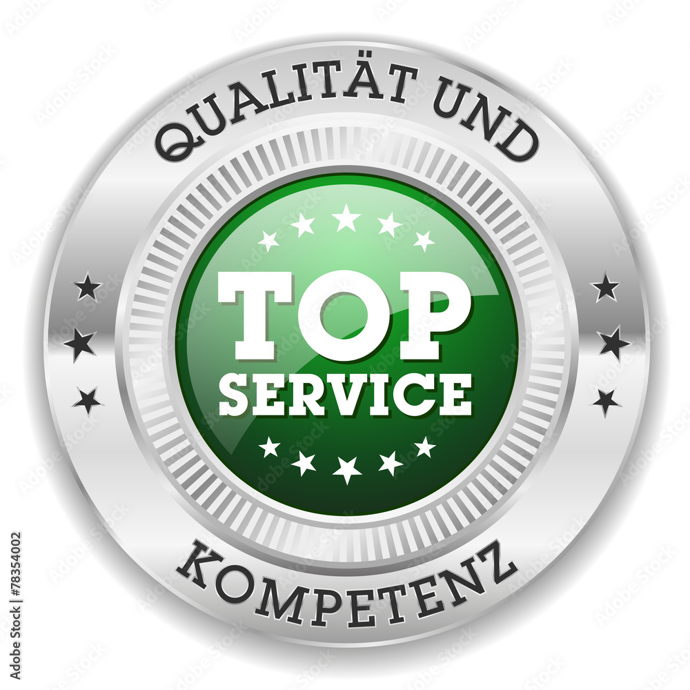 Grüner Top Service Siegel Mit Silber Rand Grüner Top Service Siegel Mit Silber Rand