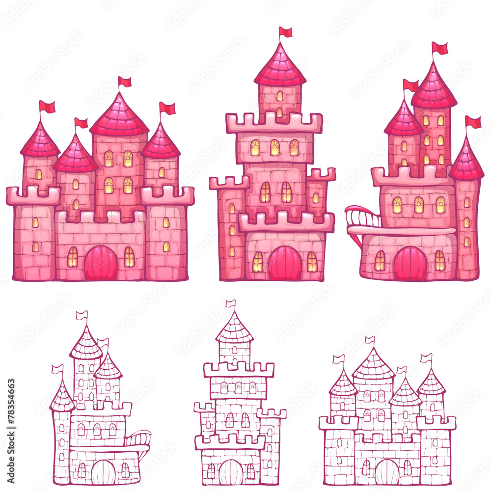 Vector illustration of Cartoon fairy tale castle