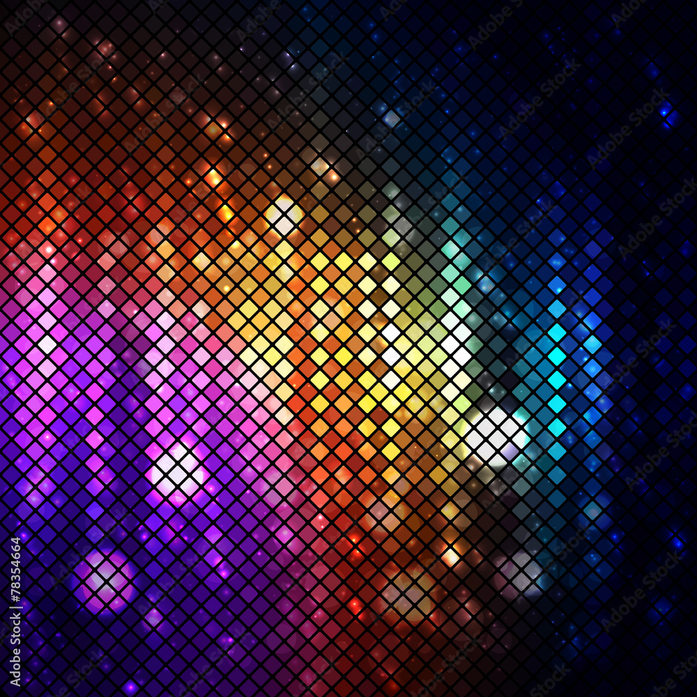 Colorful disco lighten background.