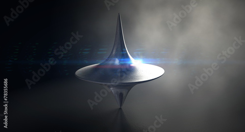 Die Cast Spinning Top Silhouetted photo