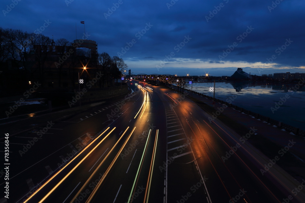 Road at the night