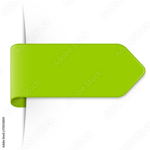 Langer hellgrüner Sticker Pfeil mit Schatten und Textfreiraum