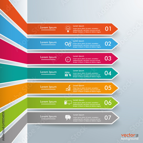 Colored Broken Arrows Outlline Infographic