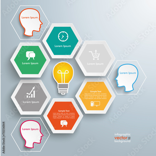 Hexagon Honeycomb 3 Heads Bulb