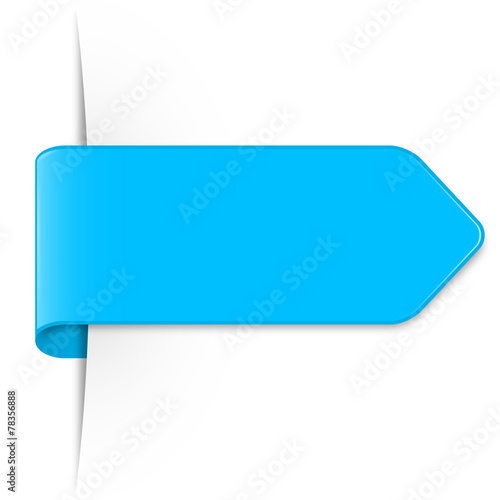 Langer hellblauer Sticker Pfeil mit Schatten und Textfreiraum