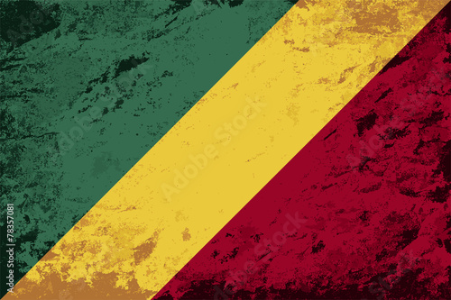 Republic of the Congo flag. Grunge background. Vector © Khvost