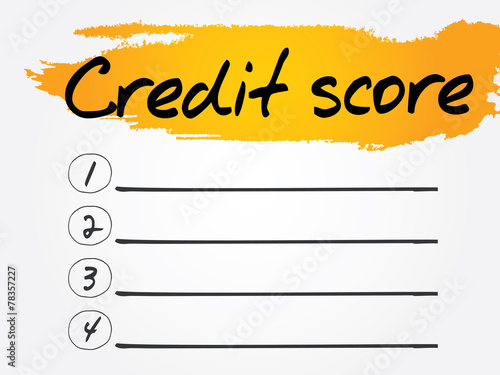 Credit Score Blank List, vector concept background