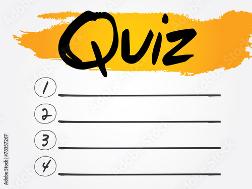 Quiz Blank List, vector concept background