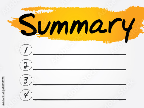 Summary Blank List, vector concept background