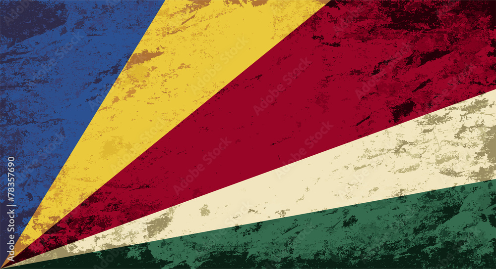Seychelles flag. Grunge background. Vector illustration
