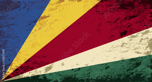 Seychelles flag. Grunge background. Vector illustration