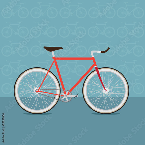 vector colorful bicycles of various types