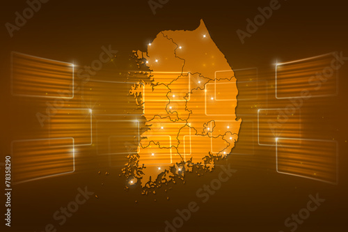 South Korea Map World map News Communication yellow gold