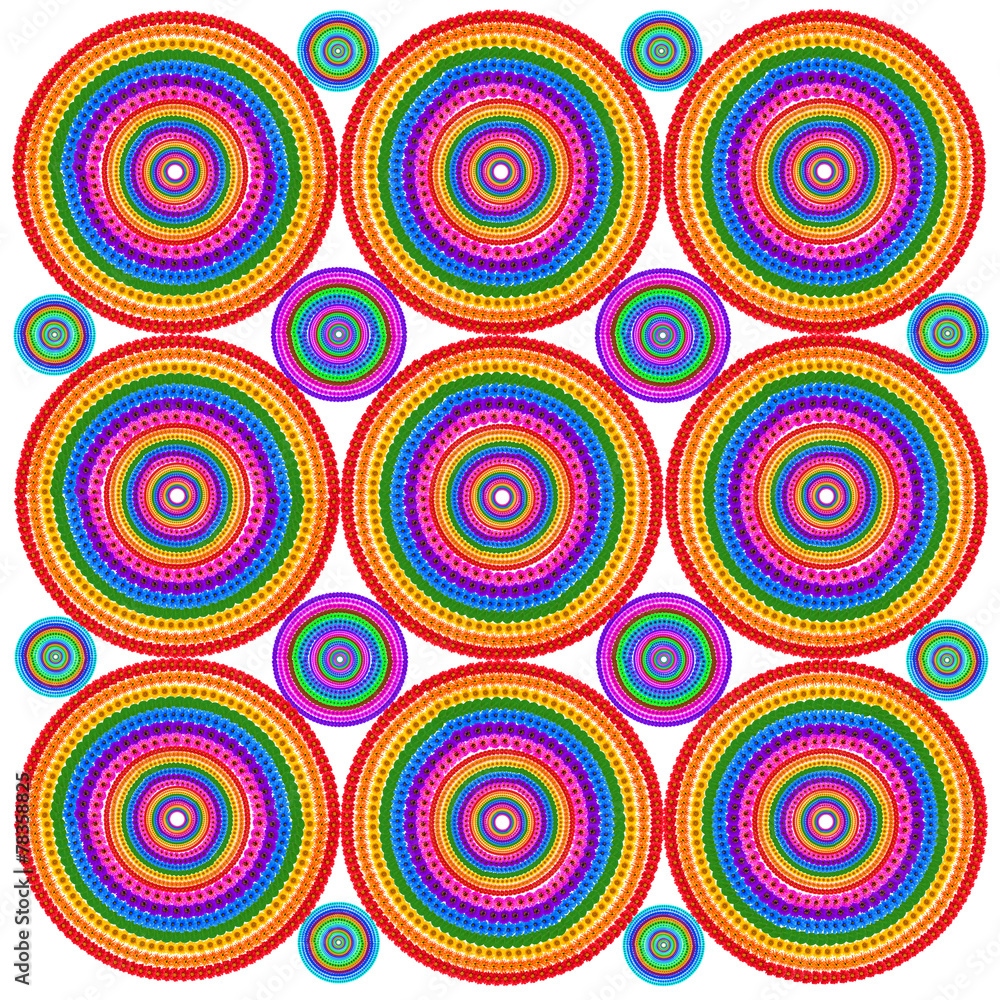 Floral psychodelic targets background Floral psychodelic targets background