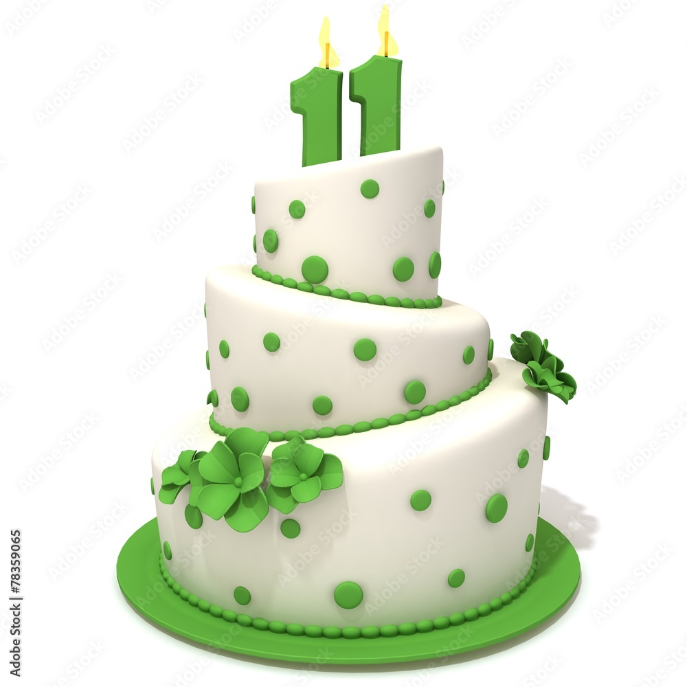 Birthday cake with number eleven Birthday cake with number eleven
