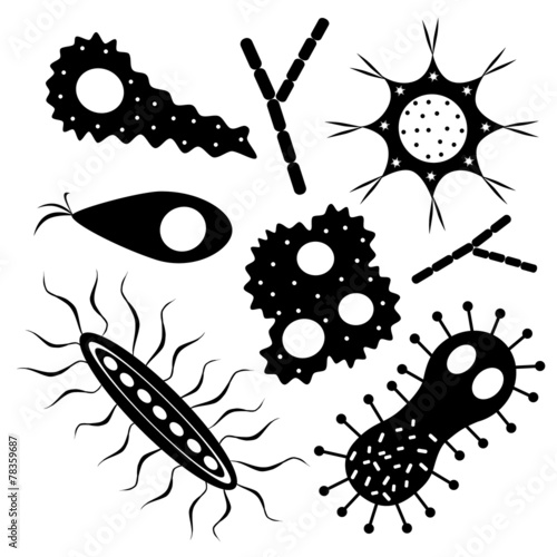 Set of various microbes