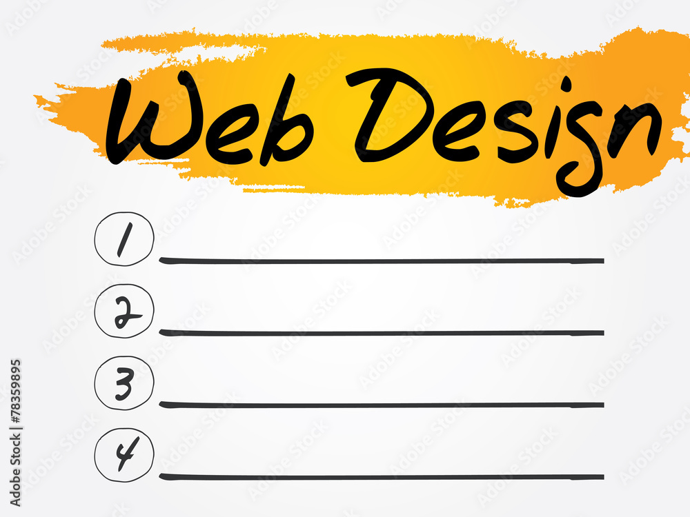 Obraz premium Web Design Blank List, vector concept background