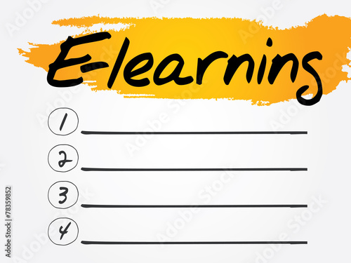 E-learning Blank List, vector concept background