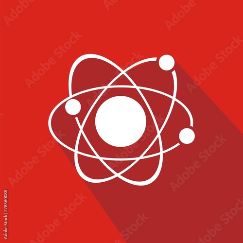 Icono átomo rojo sombra