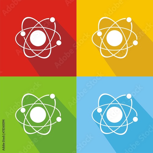 Iconos átomo colores sombra