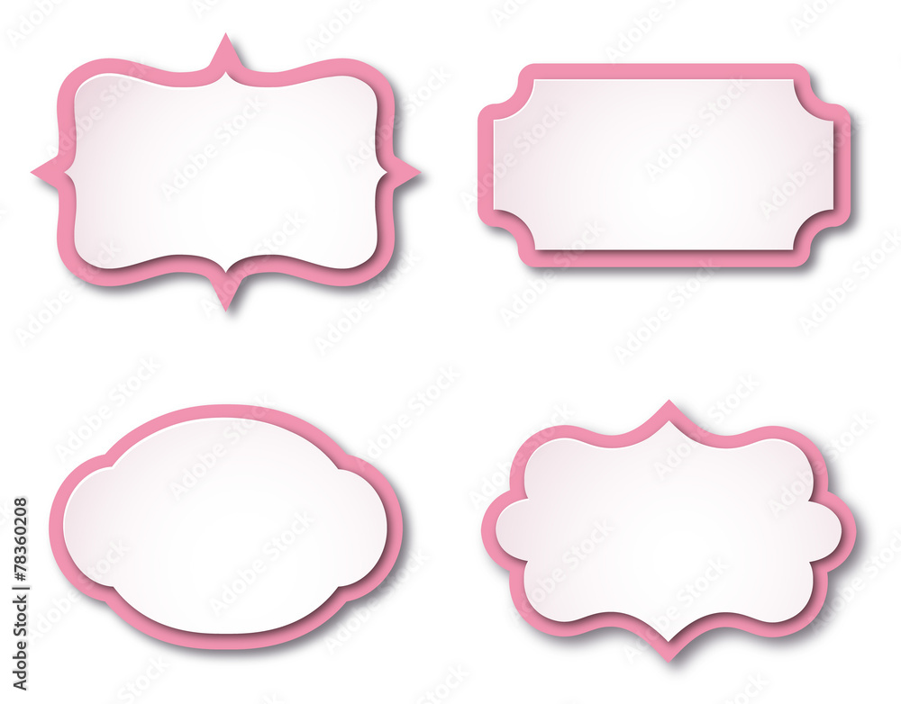 Pink vector frames with shadows