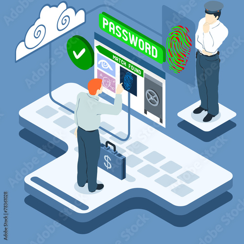 Isometric Infographic Biometric Recognition