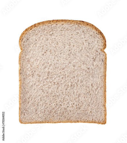 healthy whole wheat bread slice isolated on white