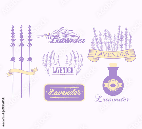 Vintage lavender background, aromatherapy and spa packaging