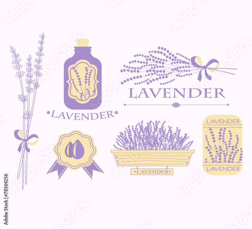 Vintage lavender background, aromatherapy and spa packaging