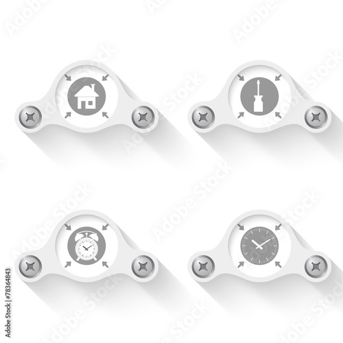 white abstract vector objects and symbols